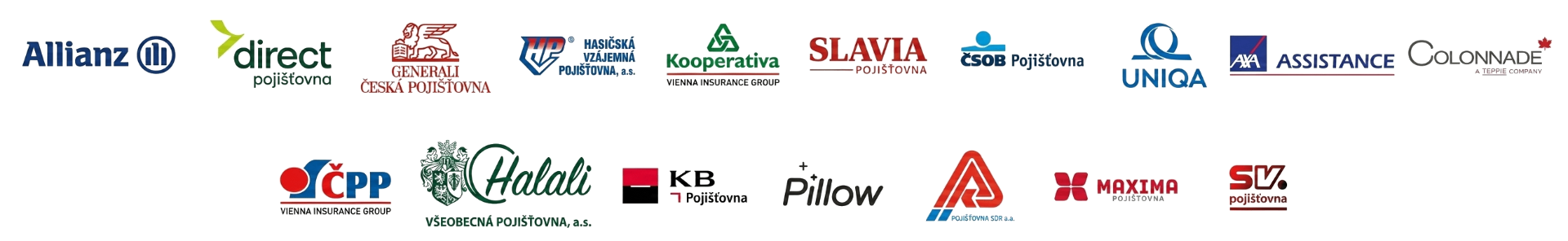 Loga partnerských pojišťoven